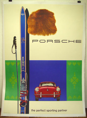 Porsche Factory 356 & Skis Poster Wanted