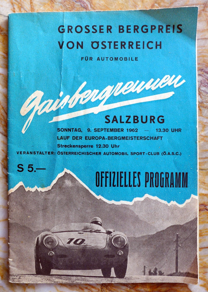 Porsche Gaisbergrennen 1962 Race Program