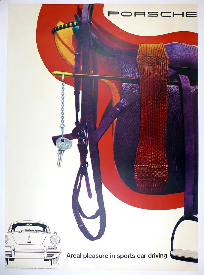 Porsche 356 & Saddle Poster ~ English