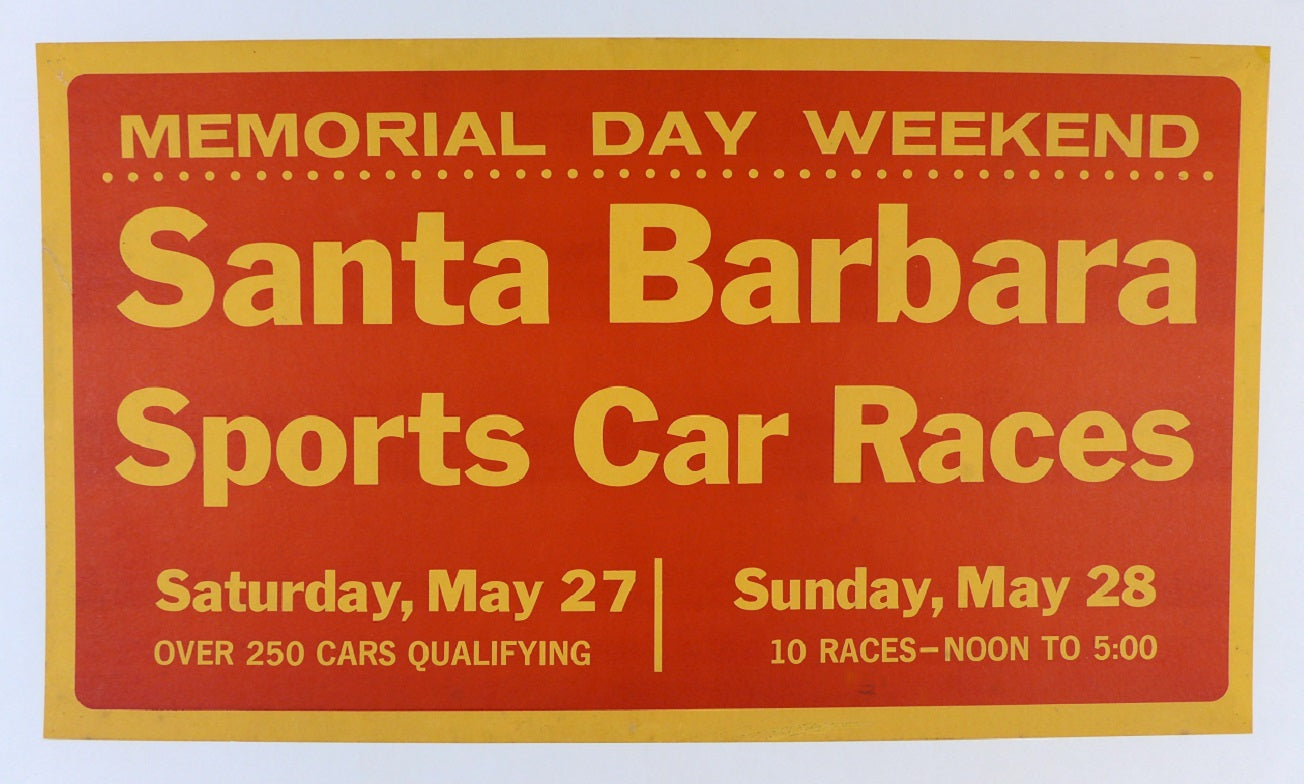 1961 Santa Barbara Road Races Poster