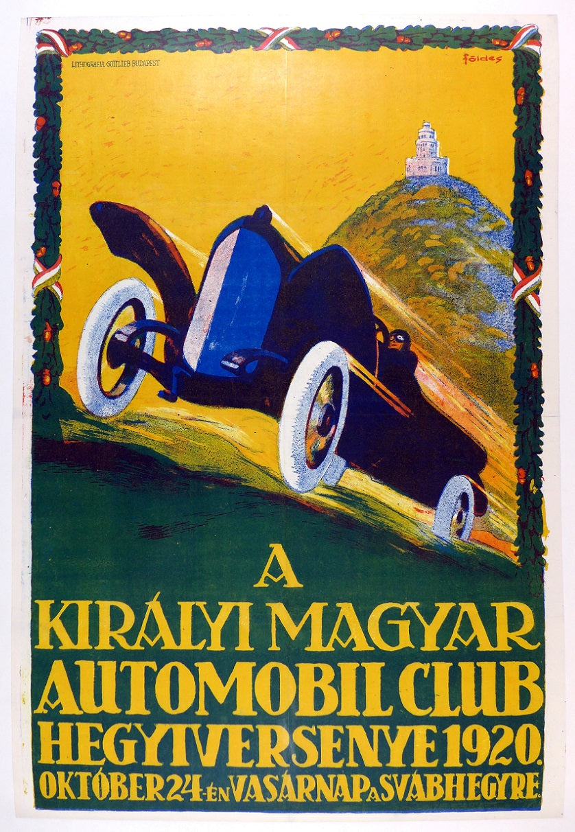 1920 Magyar Automobile Club Poster
