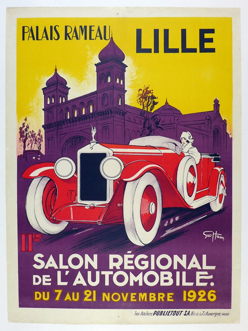 1926 Auto Salon Lille Poster