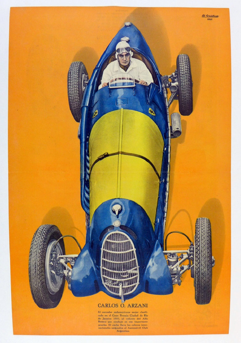 1937 Carlo Arzani Ferrari Poster