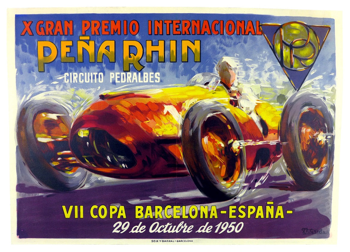 1950 Pena Rhin Copa Barcelona Poster