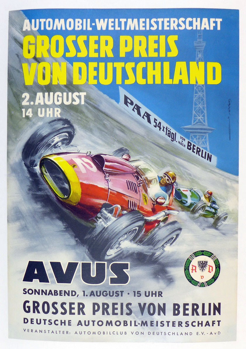 1954 Grand Prix Germany at Avus Poster