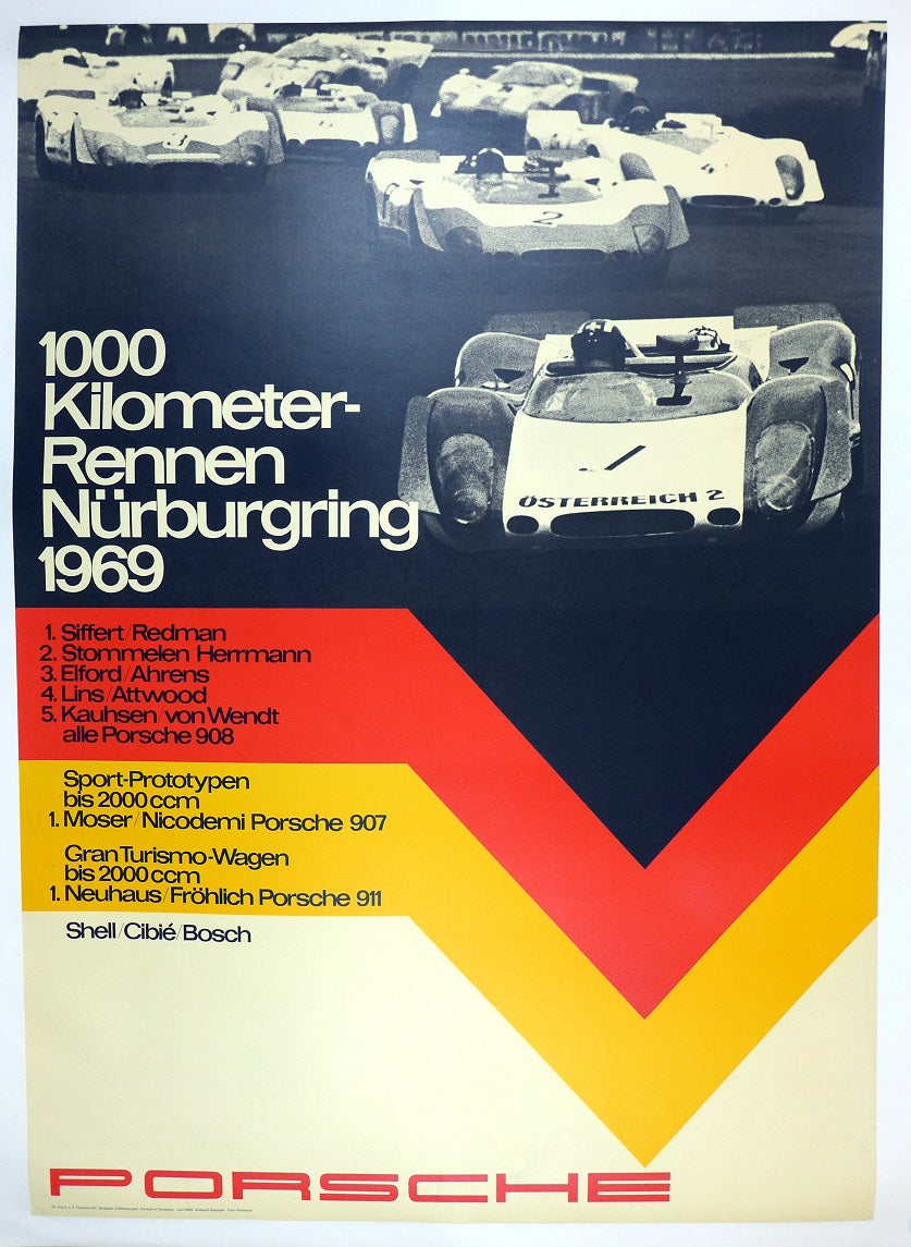 Porsche 1000 Km Nurbrugring 1969 Poster