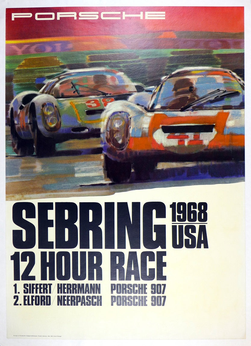 Porsche Sebring 1968 Poster