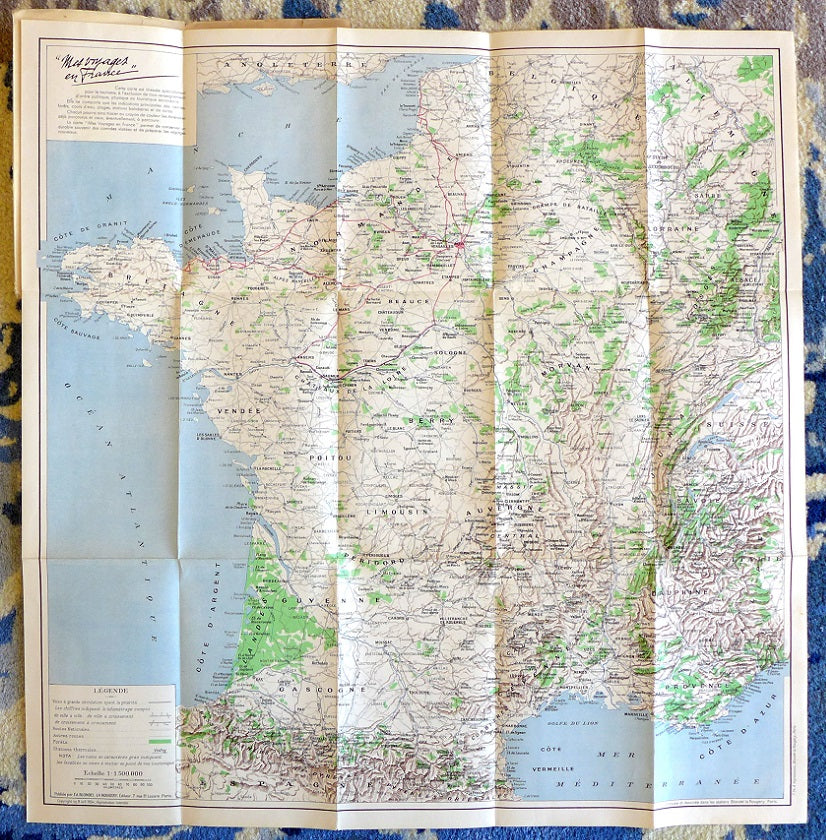 1934 Mes Voyages en France Map