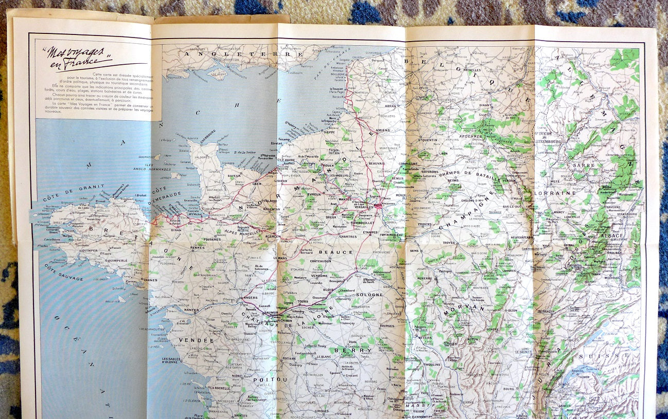 1934 Mes Voyages en France Map