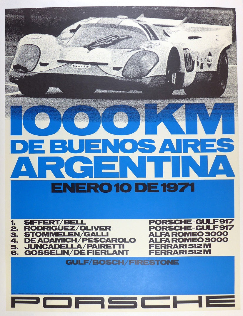Porsche 1000 Km Buenos Aires 1971 Poster