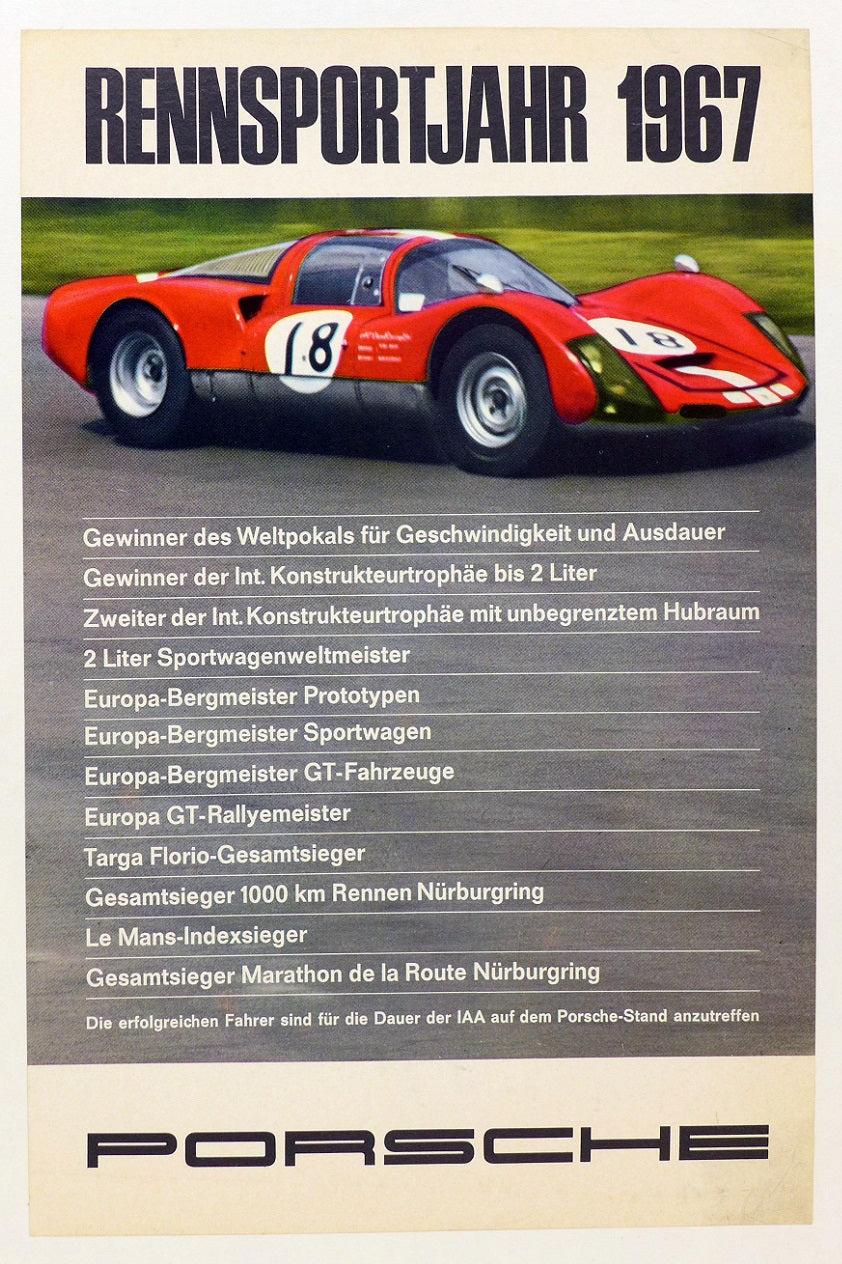 Porsche Rennsportjahr 1967 Poster