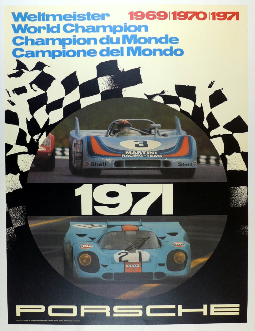 Porsche World Champion 1969, 1970, 1971 Poster