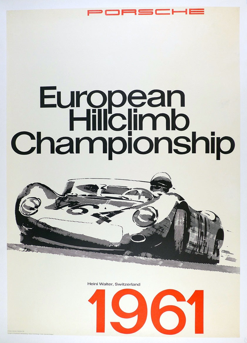 Porsche European Hillclimb Championship 1961 Poster