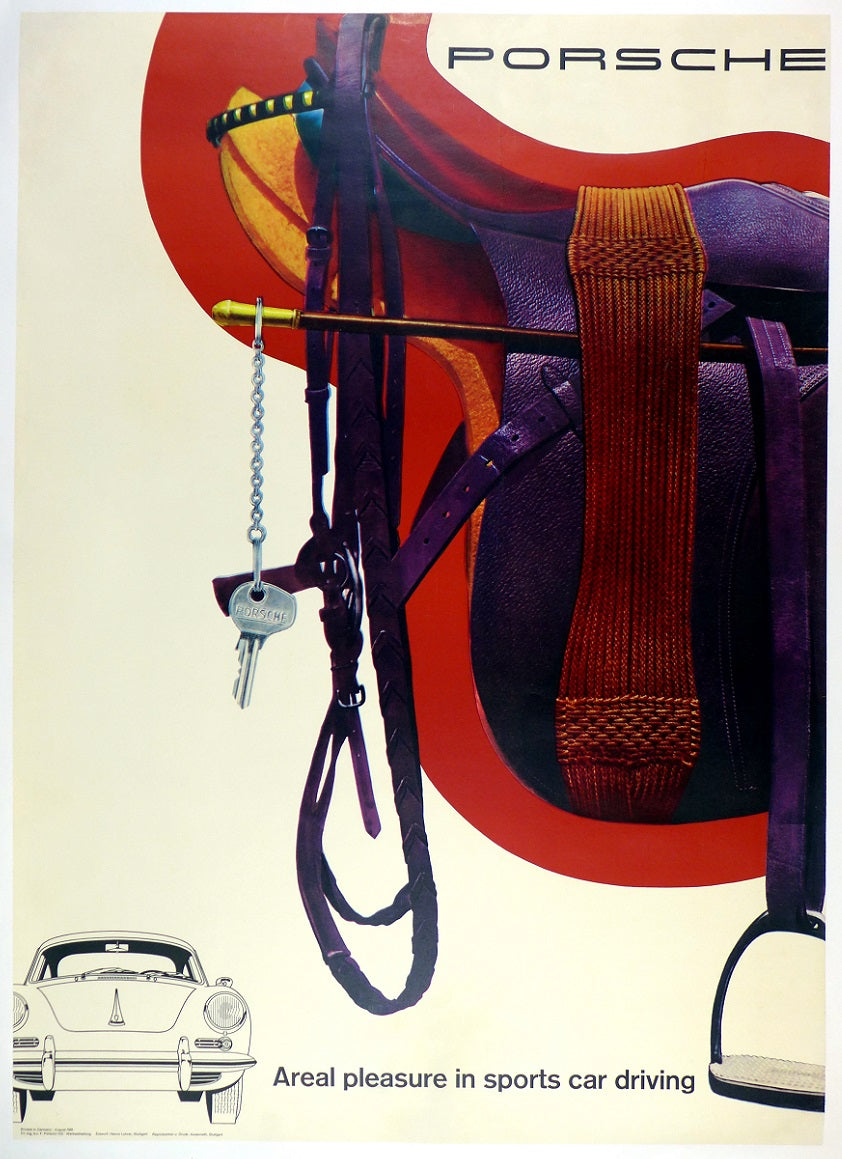 Porsche 356 & Saddle Poster ~ English