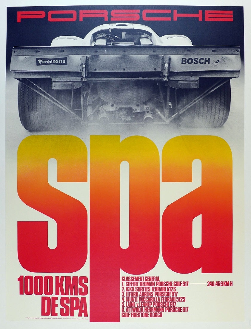 Porsche Spa 1970 Poster