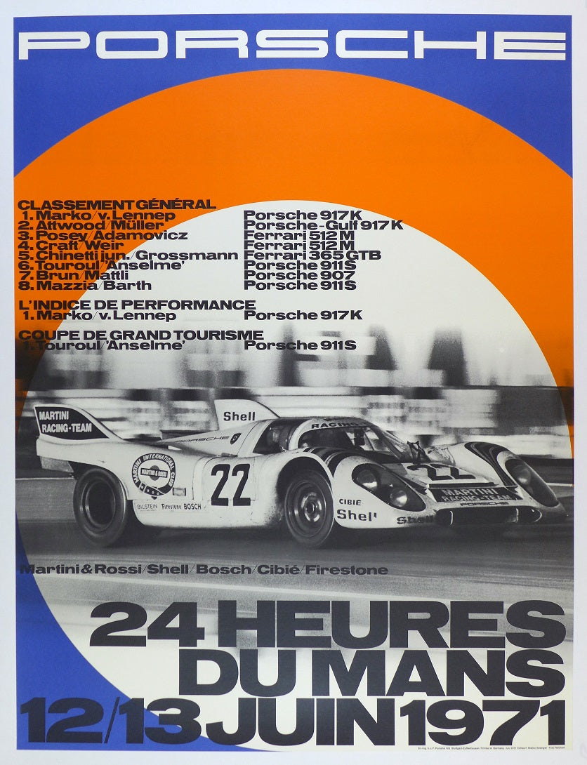 Porsche 24 Hours of Le Mans 1971 Poster