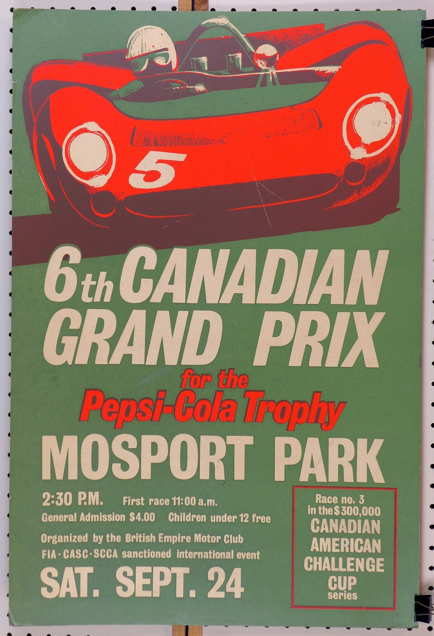 6th Canadian Grand Prix CanAm Poster