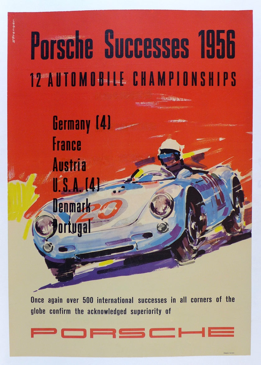 Porsche Successes 1956 Poster ~ English