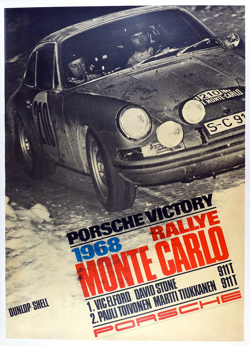 Porsche Rallye Monte Carlo 1968 Poster