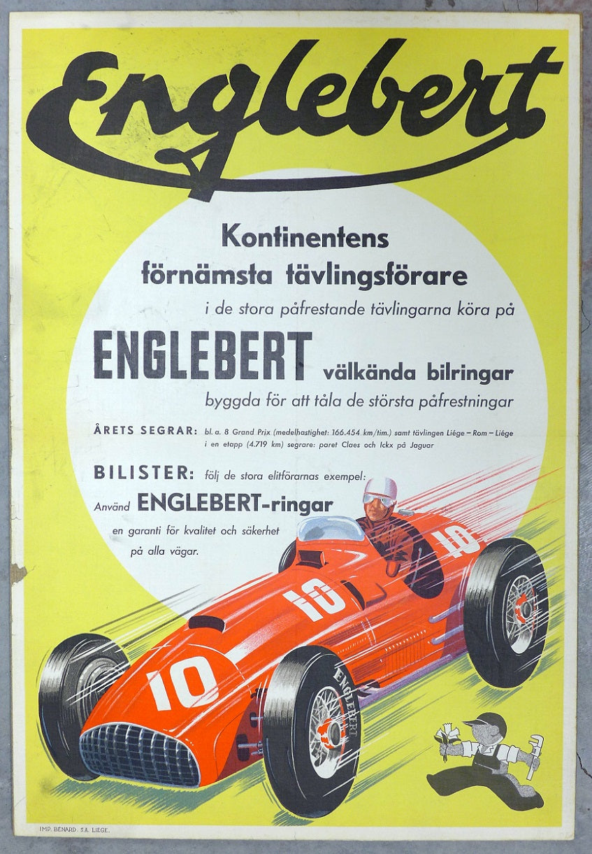 1951 Liege-Rome-Liege Jaguar Commemorative Poster
