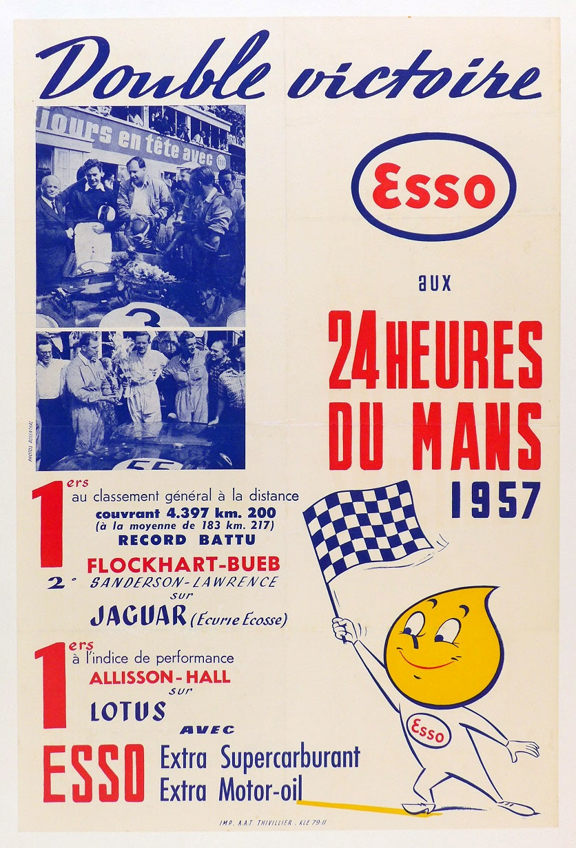 1957 Le Mans Jaguar Double Victory Poster