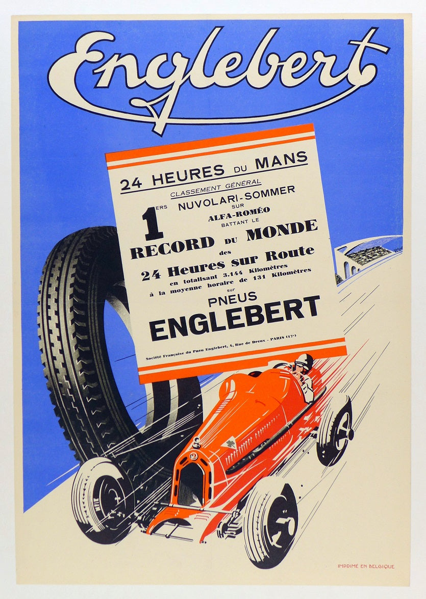 1933 Le Mans Englebert Commemorative Poster