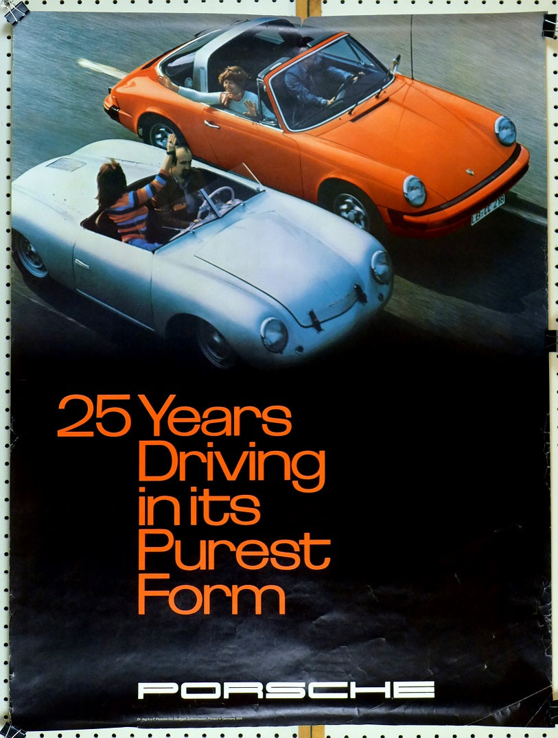 Porsche 25 Years Driving in its Purest Form Showroom Poster