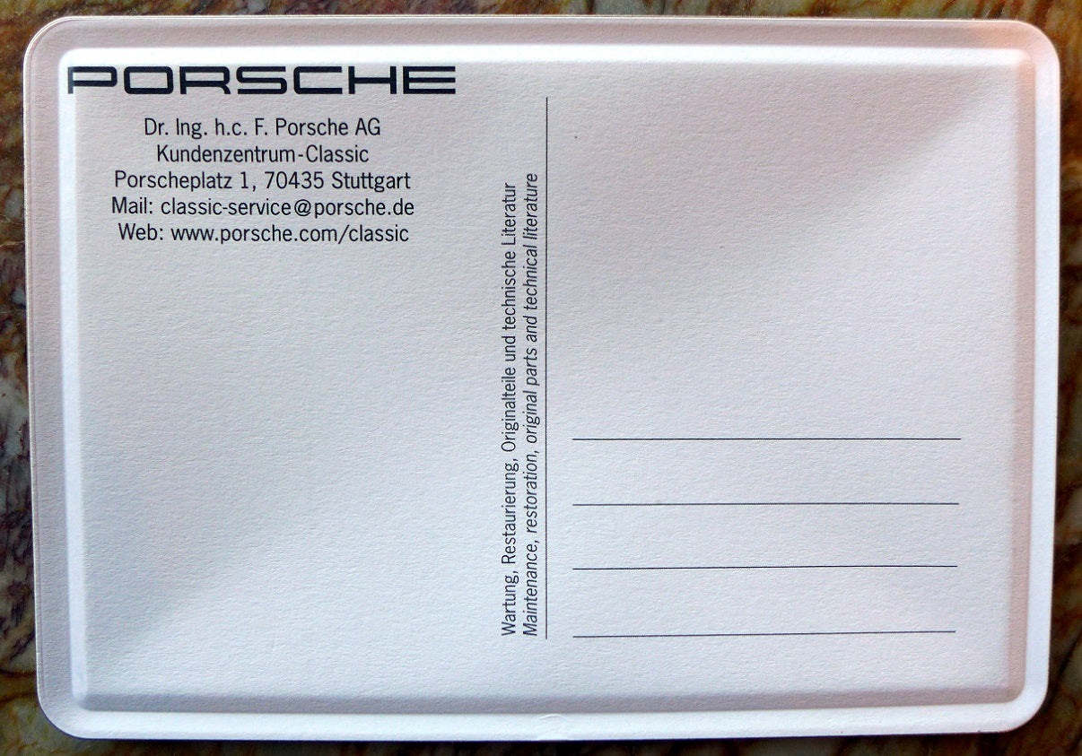 Carrera RS Porsche Factory Metal Postcard